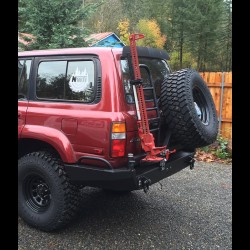 1990 - 1997 Toyota FJ80/FZJ80/LX450 Rear Weld Together Bumper Kit with Dual Swingout Tire Carrier an Ladder/Hi Lift jack Mount